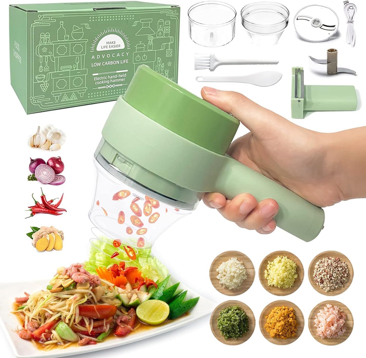 Rechargeable Food Processor for Vegetables & Nuts